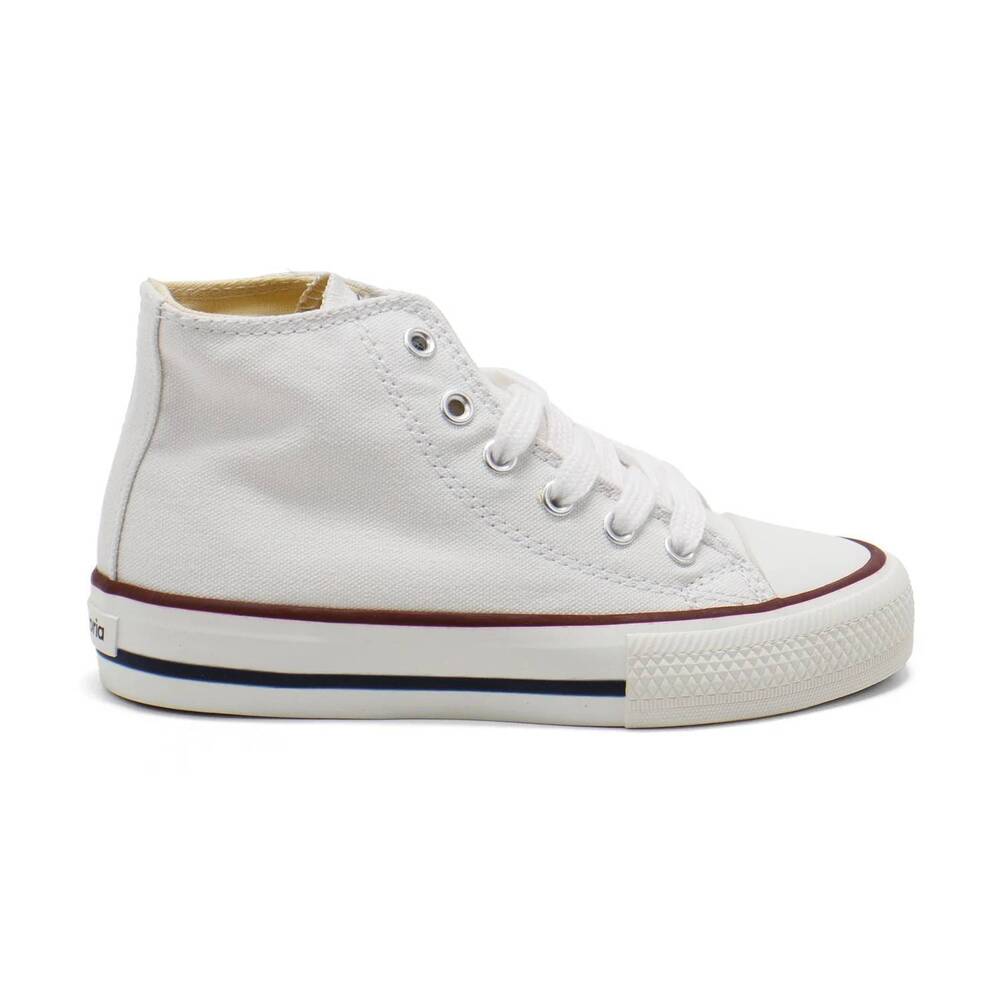 NEW VICTORIA girls' high-top lace-up sneakers in white